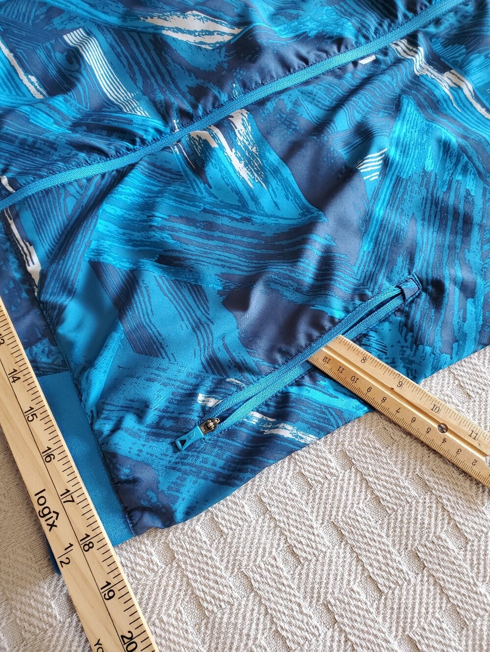 The North Face Rapido Running Jacket Blue Abstract Windbreaker Medium Gorpcore - Picture 7 of 12